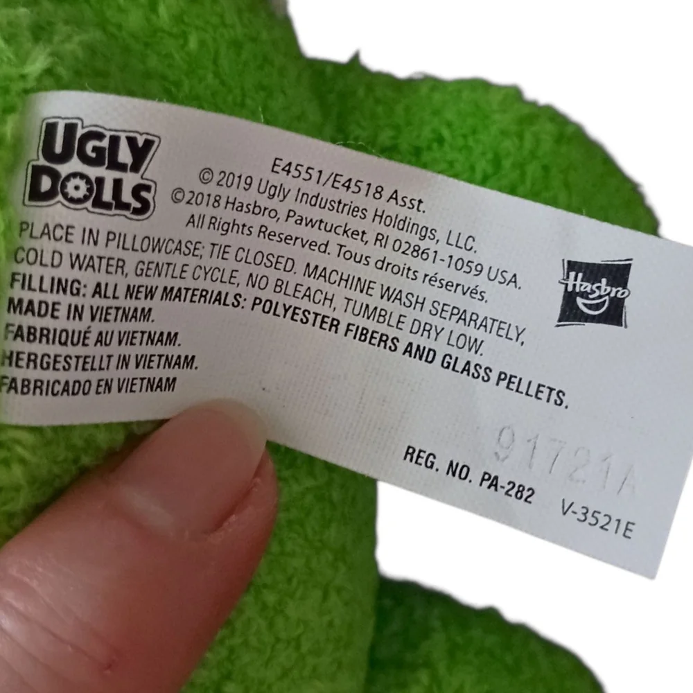 Uglydoll OX Green Plush Jokingly Yours Green Stuffed Animal Surprise Envelope‎